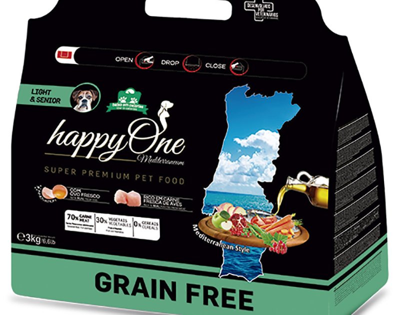 Ração Para Cão Happyone Mediterraneum Light E Sénior 3 kg