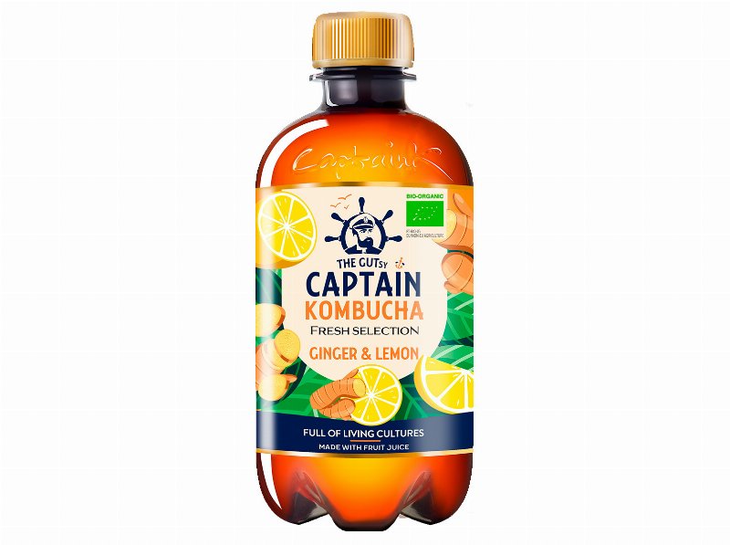 Kombucha The Gutsy Captain Gengibre Limão Bio 400 ml