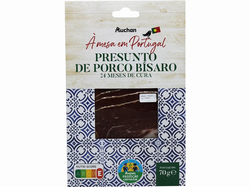 Presunto Porco Bisaro Auchan À Mesa Em Portugal Cultivamos O Bom 24M Cura 70 g