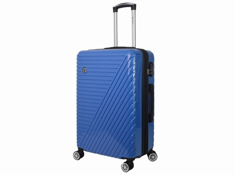 Mala De Viagem Grande Rígida Airport Azul 8 Rodas 76X50X29Cm