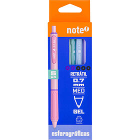 Conjunto 5 Esferográficas De Gel Retráteis Azul E Preto Note!