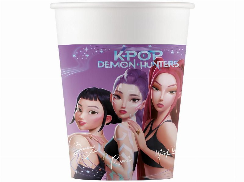 Copos Descartáveis Cartão K-Pop Demon Hunters 20 cl 8 Unidades