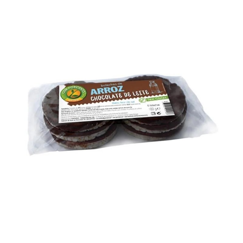 Bolacha De Arroz Com Chocolate Cem Porcento 100 g
