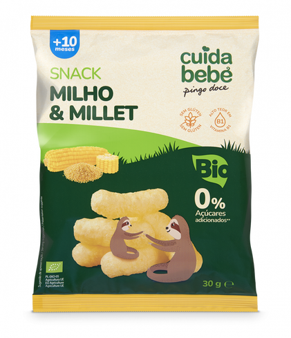 Snack Infantil De Milho E Millet Bio Cuida Bebé 0.03Kg