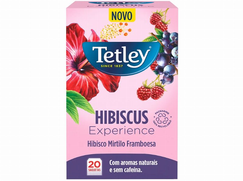 Infusão Tetley Hibisco Mirtilo Framboesa 20Saq