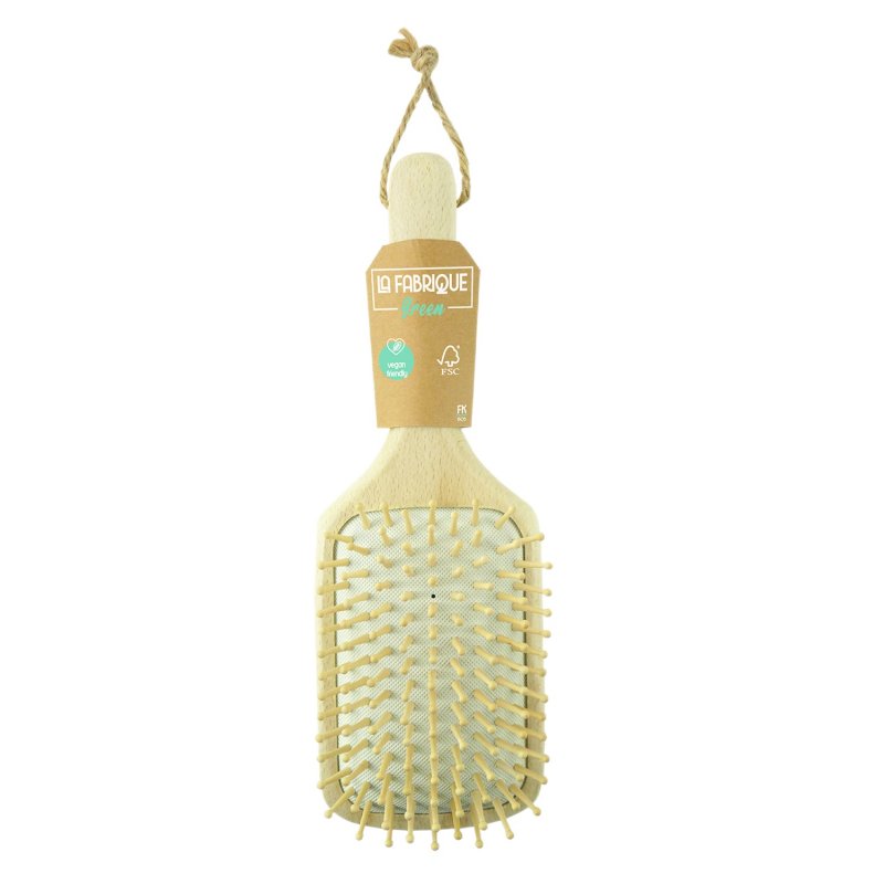 Escova De Cabelo Retangular Em Madeira Fabrique Green Un