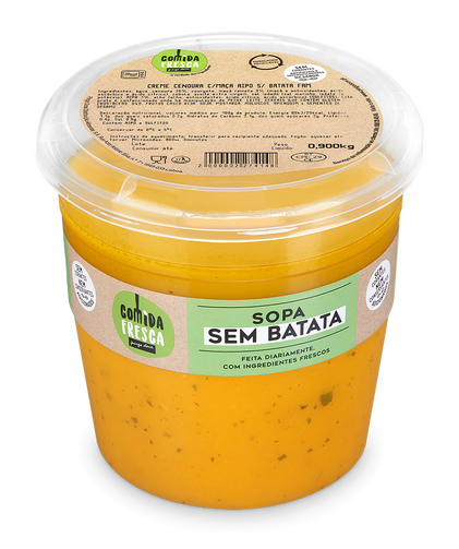 Creme De Cenoura Com Maçã E Aipo Sem Batata Comida Fresca 0.9Kg