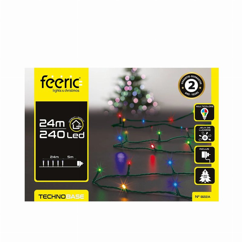 Hkh Luzes De Natal Coloridas Para Exterior 8 Funções 240 Led 24 M