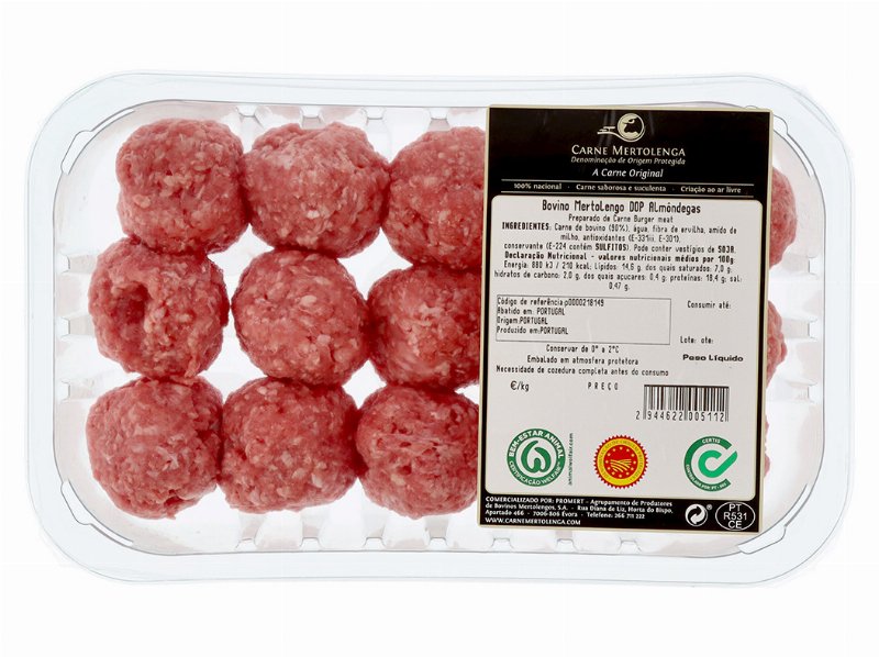 Almondegas De Bovino Mertolengo Dop Isento De Gluten Kg