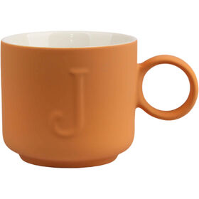 Caneca 360 ml Letra J Laranja Kasa