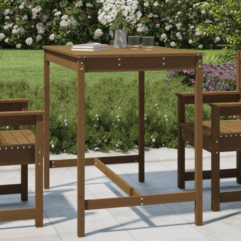 Hkh Mesa De Jardim 121X82, Pinho Maciço Castanho-Mel - Marrom