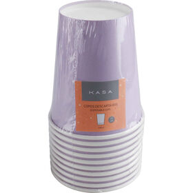 Conjunto 10 Copos Água 240 ml Papel  Soft Lavanda Kasa