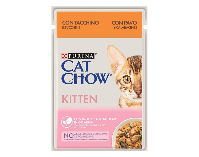 Comida Húmida Para Gato Cat Chow Kitten Com Peru E Courgete 0.85 g
