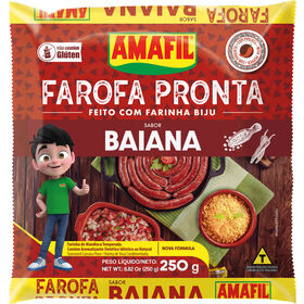 Farofa De Mandioca Sabor Baiana Amafil 250 gr