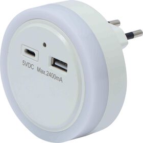 Luz De Presença Plug Com Usb Branca Egolight