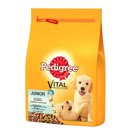 Comida Seca Para Cão Júnior Com Frango Pedigree 3Kg