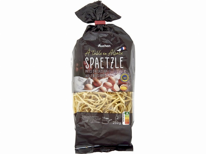 Massa Spaetzle Auchan À Mesa Em França 250 g