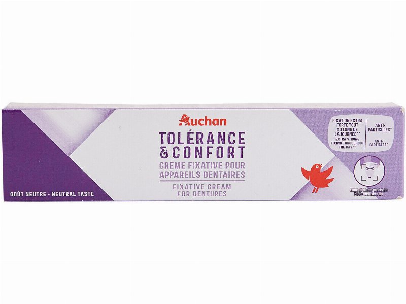Creme Auchan Fixador Prótese Dentária Tolerância E Conforto 40 g