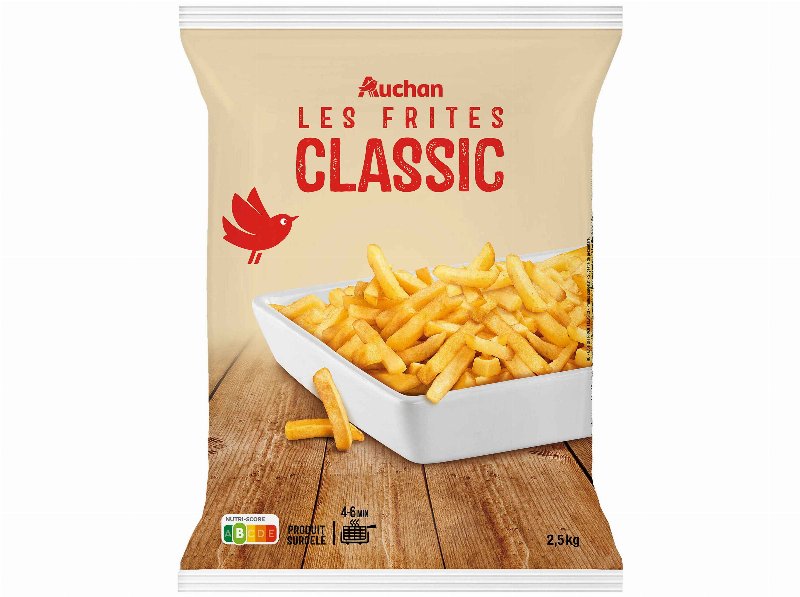 Batata Auchan Pré-Fritas Classic Para Fritar 2.5 kg