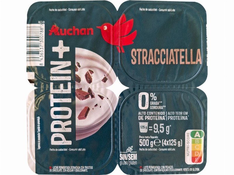 Iogurte Magro Proteína Auchan Stracciatella 4X125 g
