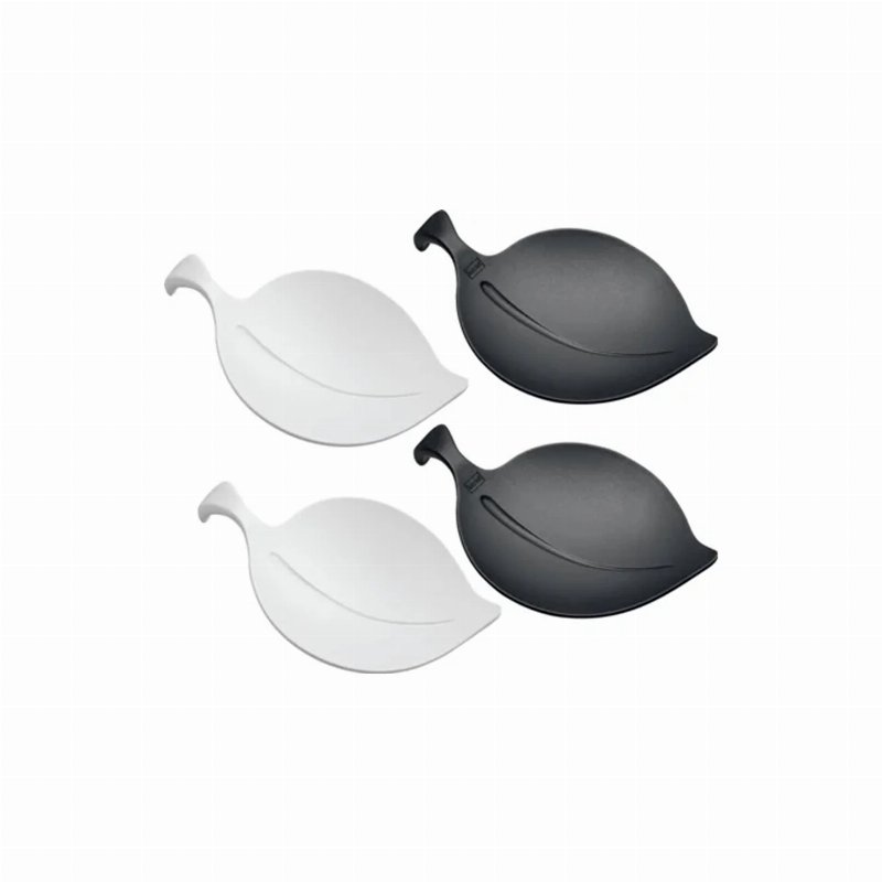 Koziol Conjunto 4 Taças Multi-Usos Em Forma De Folha Preto/Branco Leaf-On