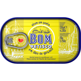 Atum Posta Em Óleo Sem Glúten Bom Petisco 120 gr (Peso Escorrido 78 gr)