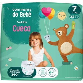 Fraldas Cueca +17 kg T7 Continente Do Bebé 32 Un