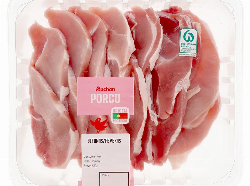 Bifanas De Porco Auchan Embalagem Familiar Kg