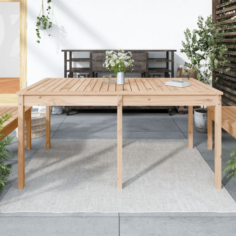 Hkh Mesa De Jardim 159,5X82, Madeira De Pinho Maciça - Marrom