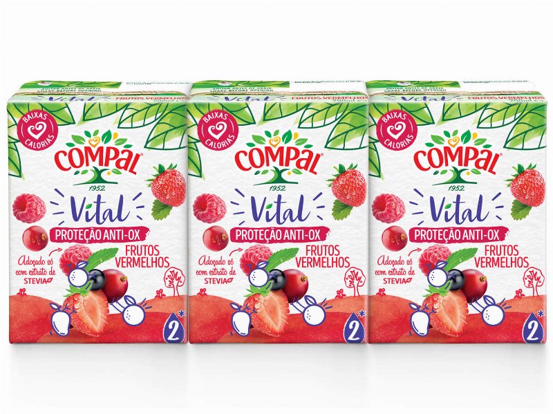 Néctar Compal Vital Frutos Vermelhos Tetra 3X0.20 l