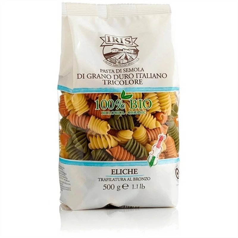 Hélices Fusilli Tricolor De Trigo Iris Bio 500 g