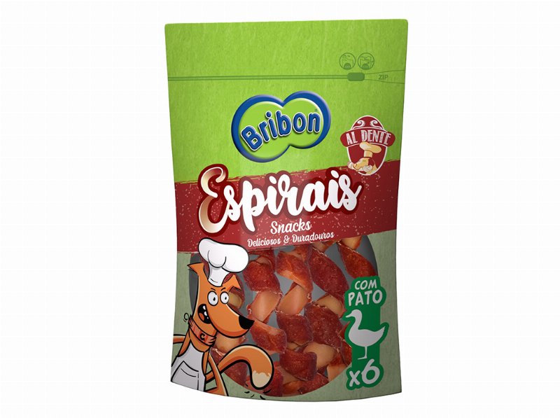 Snack Para Cão Bribon Espirais Pato 6Un