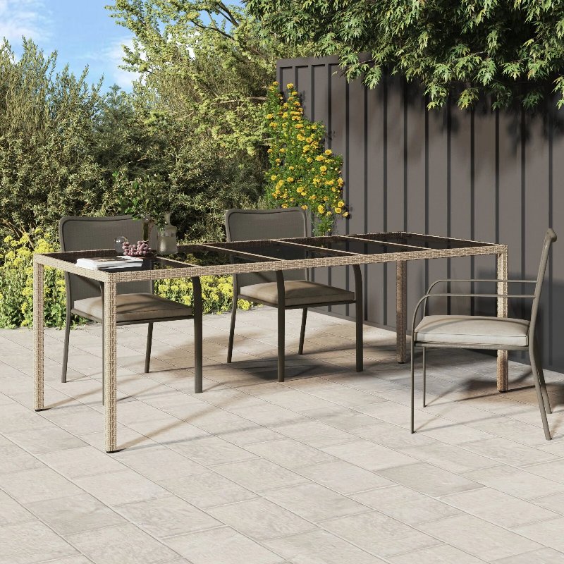 Hkh Mesa De Jantar Para Jardim Vime Pe - Bege