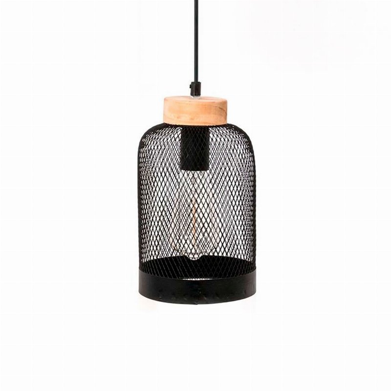 Candeeiro De Teto Metal Arame Preto Forma De Sino