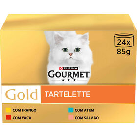 Comida Húmida Para Gato Adulto Tartelette Seleção Sabores Purina Gourmet Gold 24 X 85 g