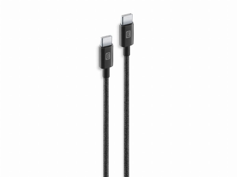 Cabo Cellularline Preto Braided Usb-C/Usb-C 1.5Mt