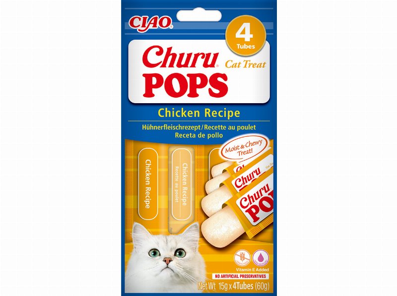 Snack Para Gato Ciao Churu Pops Frango 4X15 g