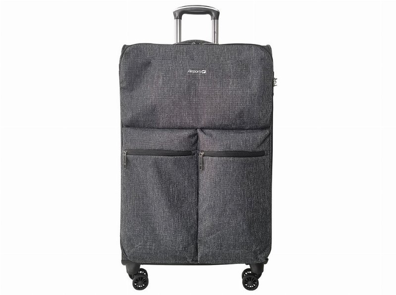 Mala De Viagem Grande Flexivel Airport Preto 8 Rodas 77X45X28Cm