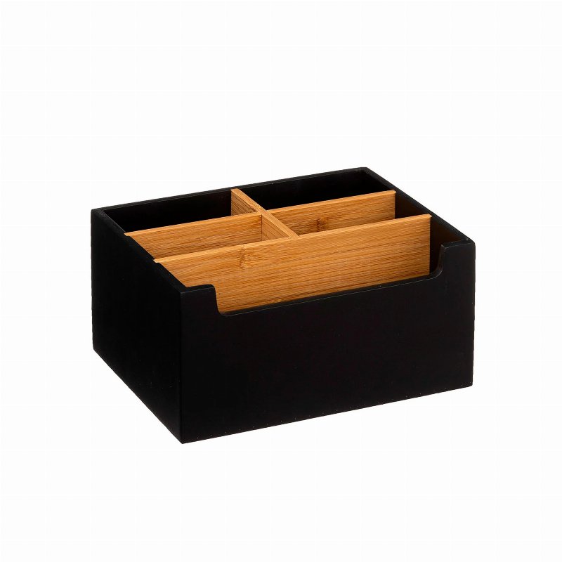 Hkh Organizador Bambu Preto Com 5 Divisórias