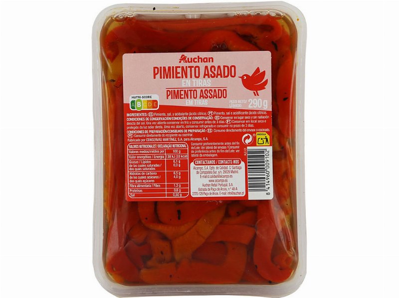 Pimento Auchan Assado Em Tiras 290 g