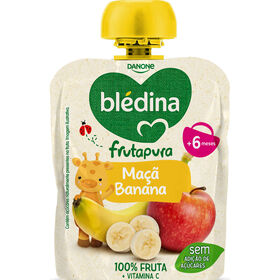 Saqueta De Fruta Maçã E Banana Frutapura +6M Blédina 85 gr
