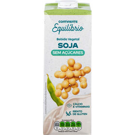 Bebida Vegetal De Soja Sem Açúcar Continente Equilíbrio 1 Lt
