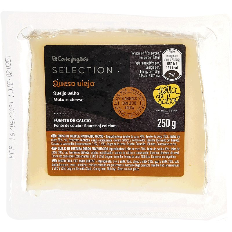 Queijo Da Espanha Velho Com Leite Cru 250 g
