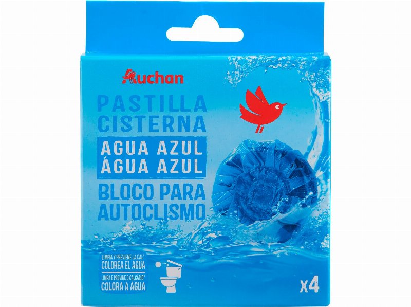 Bloco Wc Auchan Autoclismo Água Azul 4Un