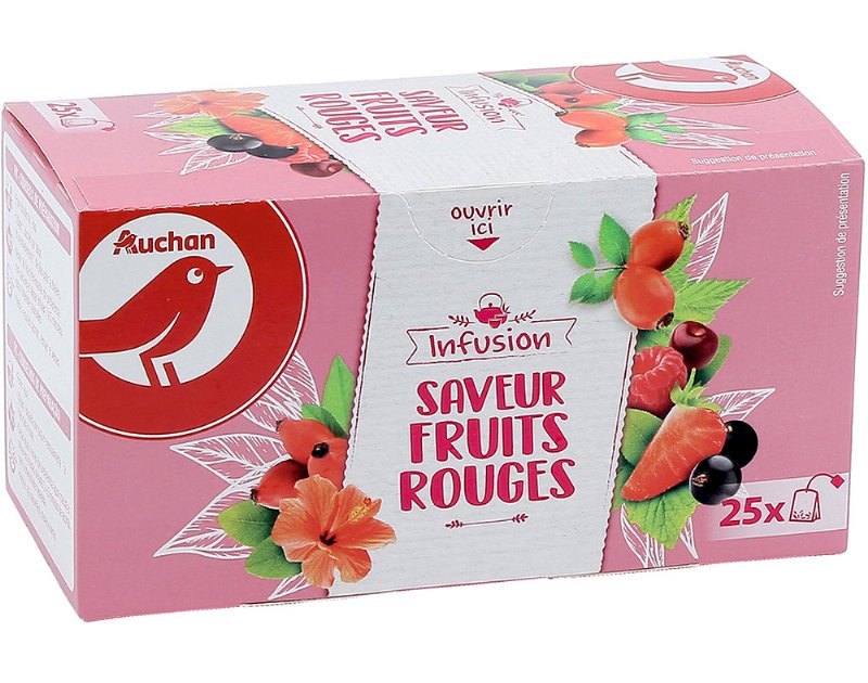 Infusão Auchan Sabor Frutos Vermel 25 Saquetas 38 g