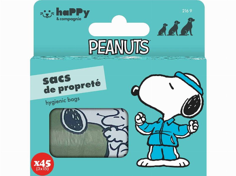 Sacos Para Dejetos Snoopy 3X15 Unidades
