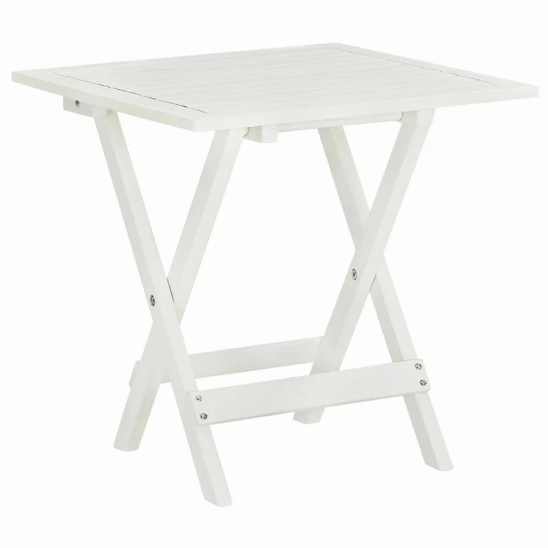 Hkh Mesa De Bistrô 46X46X47 Cm Madeira De Acácia Sólida Branco - Marrom