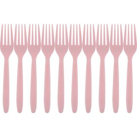 Conjunto 10 Garfos Reutilizáveis Soft Rosa Kasa