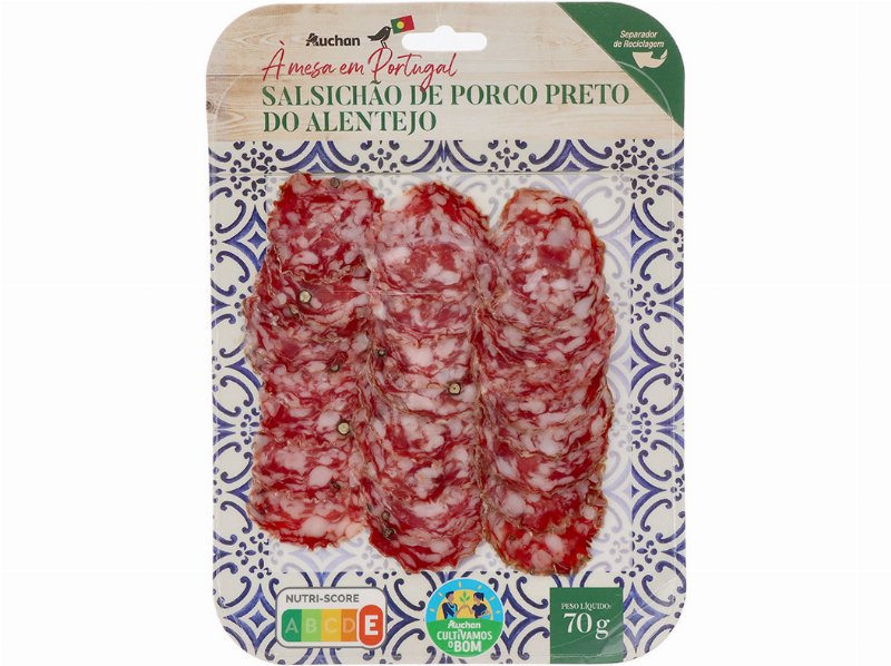 Salsichão Porco Preto Auchan À Mesa Em Portugal Cultivamos O Bom Alentejo 70 g