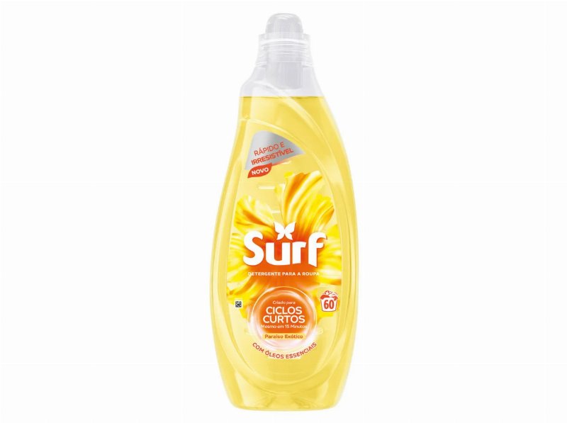 Detergente Roupa Máquina Surf Ciclos Curtos Paraíso Exótico 60D